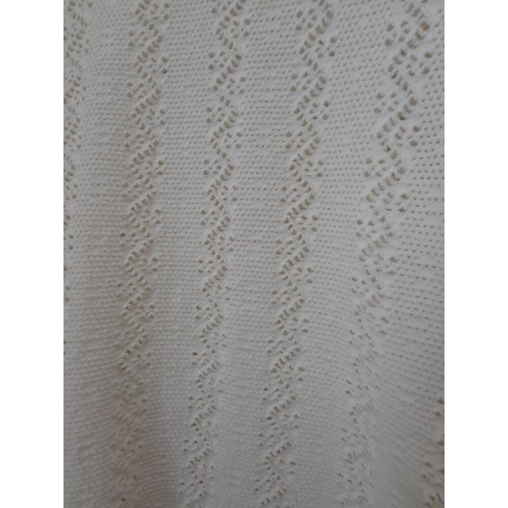 Vintage ALICE DESIGN White Lace Knit Short Sleeve Top Size M - Made In USA - Picture 3 of 5